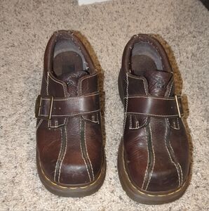 Dr Martens brown buckle shoe